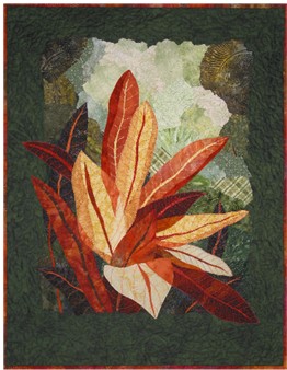 Image - yellow and orange leaves against green background